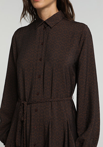 Image de Robe Marron Regular Fit Manches Longues Mini  Femme