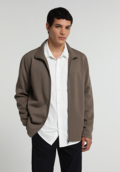 Image de Beige Regular Fit Manches Longues Pique Homme