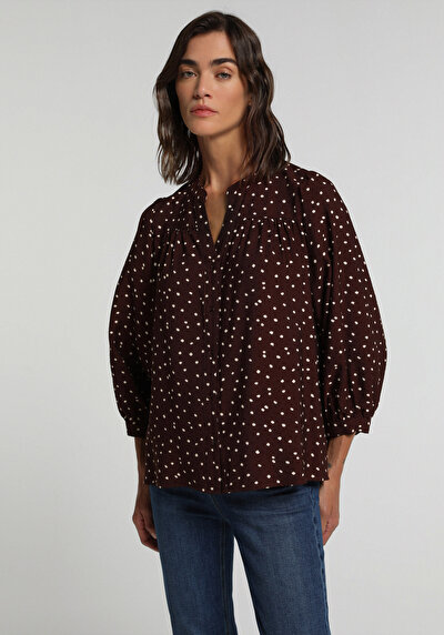 Image de Chemisier À Manches Longues Marron Fashion Fit Femme