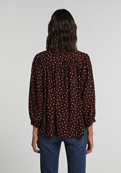 Image de Chemisier À Manches Longues Marron Fashion Fit Femme