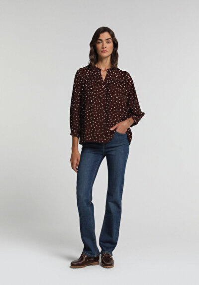 Image de Chemisier À Manches Longues Marron Fashion Fit Femme
