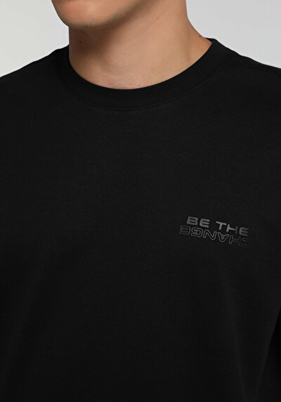 Image de T-shirt À Manches Courtes Noir Regular Fit Droit Homme