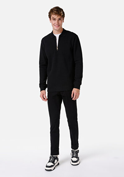 Image de T-shirt À Manches Longues Noir Regular Fit Homme