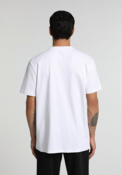 Image de T-shirt À Manches Courtes Blanc Regular Fit Droit Homme