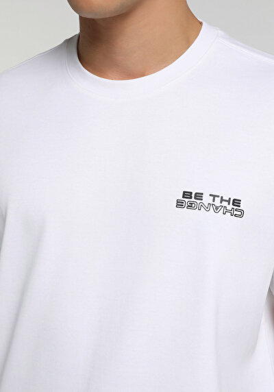 Image de T-shirt À Manches Courtes Blanc Regular Fit Droit Homme