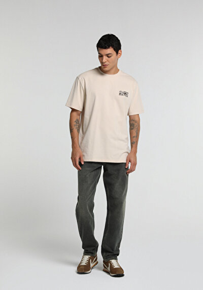 Image de T-shirt À Manches Courtes Blanc Relaxed Fit Droit Homme