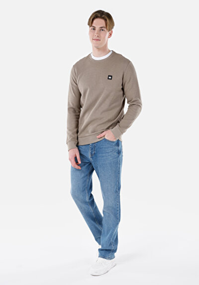Image de T-shirt À Manches Longues Vert Regular Fit Homme
