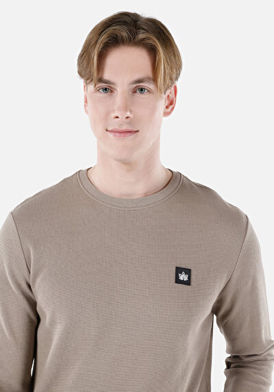 Image de T-shirt À Manches Longues Vert Regular Fit Homme