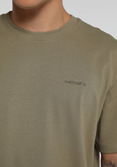 Image de T-shirt À Manches Courtes Kaki Relaxed Fit Droit Homme