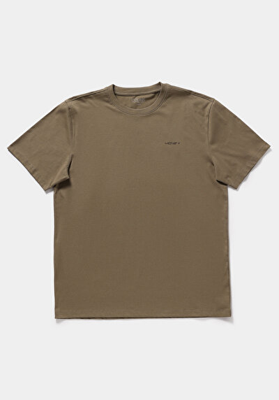 Image de T-shirt À Manches Courtes Kaki Relaxed Fit Droit Homme