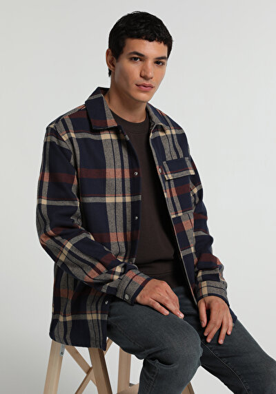 Image de Surchemise Marine Relaxed Fit Homme