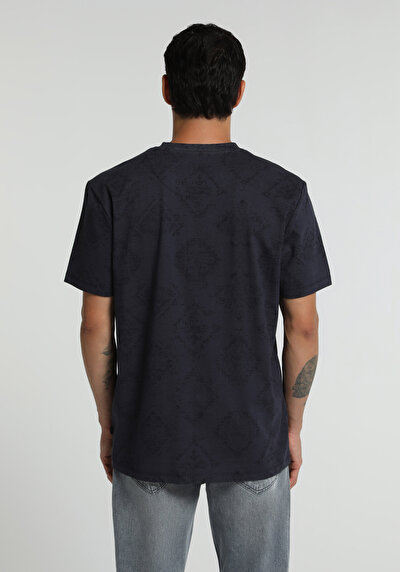 Image de T-shirt À Manches Courtes Anthracite Regular Fit Imprimé Homme