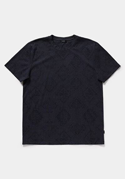 Image de T-shirt À Manches Courtes Anthracite Regular Fit Imprimé Homme