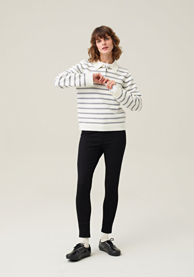 Image de Pull Gris Regular Fit Manches Longues  Femme