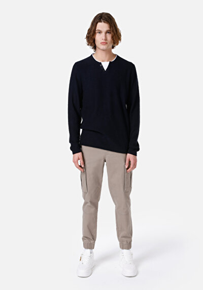 Image de Pull Marine Regular Fit Manches Longues  Homme