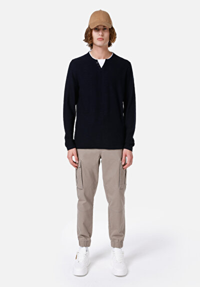 Image de Pull Marine Regular Fit Manches Longues  Homme