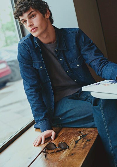 Image de Shırt À Manches Longues  Regular Fit Droit Jean Homme