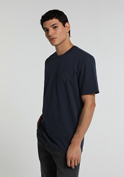 Image de T-shirt À Manches Courtes Marine Regular Fit Droit Homme