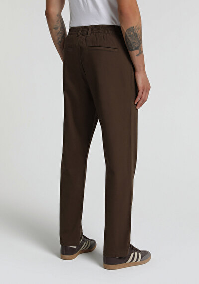 Image de Pantalon Marron Straight Leg Medium Rise Sergé Regular Fit Homme