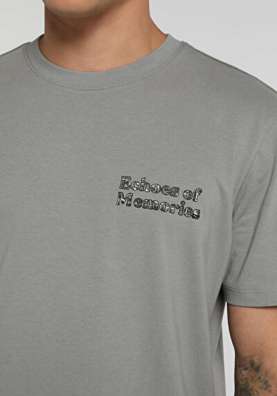 Image de T-shirt À Manches Courtes Anthracite Regular Fit Droit Homme