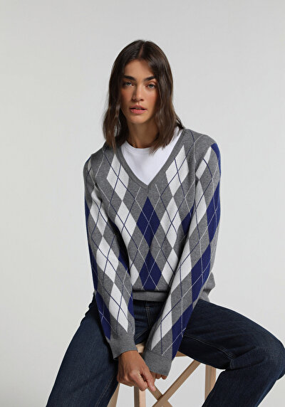 Image de Pull Gris Regular Fit Manches Longues Femme