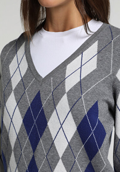 Image de Pull Gris Regular Fit Manches Longues Femme