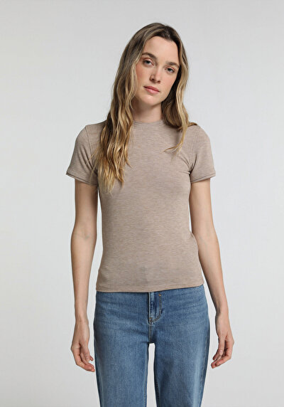 Image de Tricoter Beige Slim Fit Femme