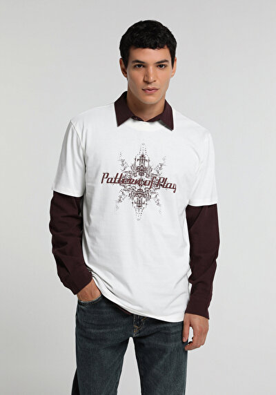Image de T-shirt À Manches Courtes Blanc Regular Fit Droit Homme