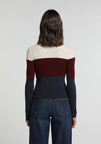Image de Pull Multicolou Slim Fit Manches Longues Femme
