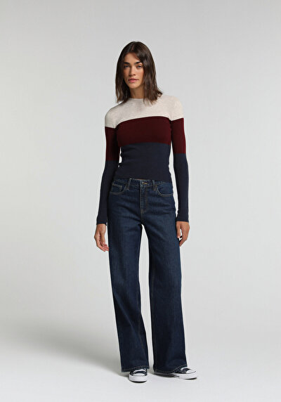 Image de Pull Multicolou Slim Fit Manches Longues Femme