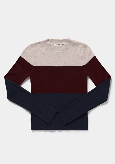 Image de Pull Multicolou Slim Fit Manches Longues  Femme