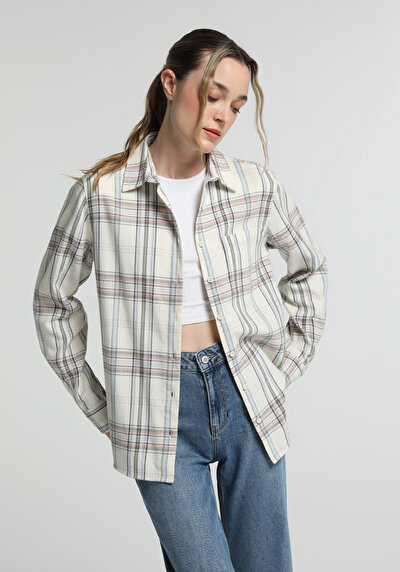 Image de Chemise À Manches Longues Multicolou Regular Fit Plaid Flanelle Femme