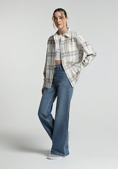Image de Chemise À Manches Longues Multicolou Regular Fit Plaid Flanelle Femme