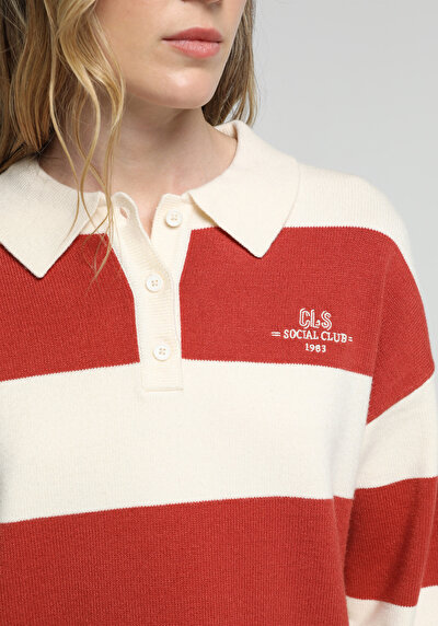 Image de Pull Rouge Regular Fit Manches Longues  Femme