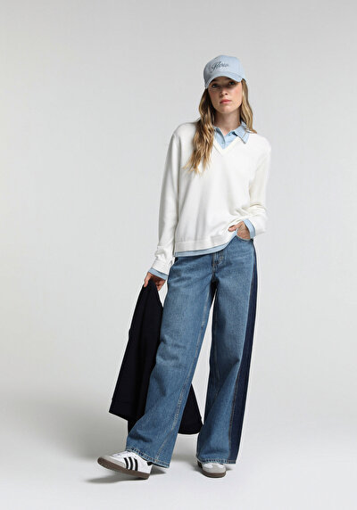 Image de Pull Blanc Regular Fit Manches Longues  Femme
