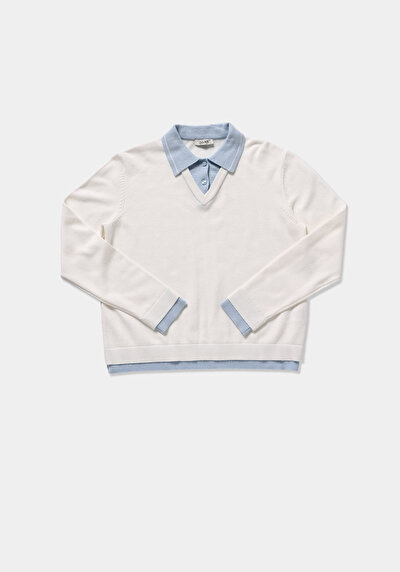 Image de Pull Blanc Regular Fit Manches Longues  Femme