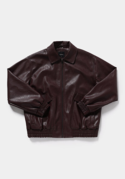 Image de Veste Pu Bordeaux Manches Longues  Regular Fit Femme