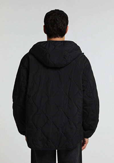Image de Veste Noir Oversize Fit Manches Longues  Matelassé Homme