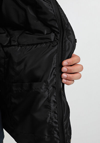 Image de Veste Noir Oversize Fit Manches Longues  Matelassé Homme