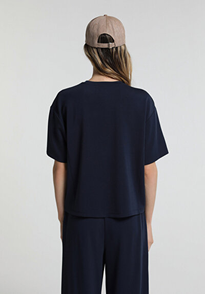 Image de T-shirt À Manches Courtes Marine Regular Fit Imprimé Femme