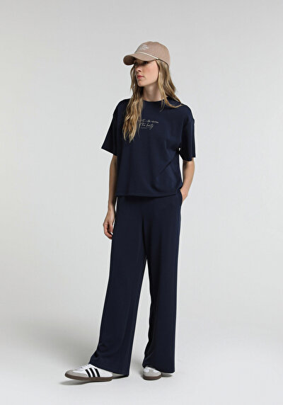 Image de T-shirt À Manches Courtes Marine Regular Fit Imprimé Femme