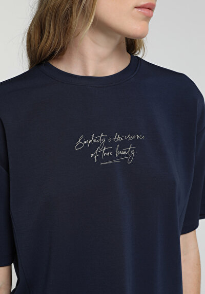 Image de T-shirt À Manches Courtes Marine Regular Fit Imprimé Femme