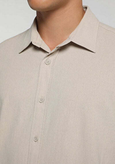 Image de Chemise À Manches Longues Blanc Regular Fit Droit Crêpe Homme