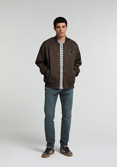 Image de Veste Pu Marron Manches Longues  Regular Fit Homme