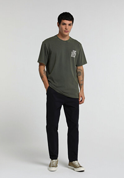 Image de Pantalon Marine Straight Leg Medium Rise Sergé Regular Fit Homme