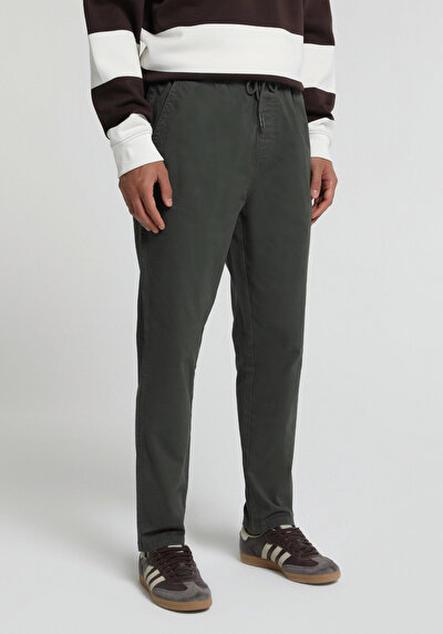 Image de Pantalon Vert Straight Leg Medium Rise Sergé Regular Fit Homme