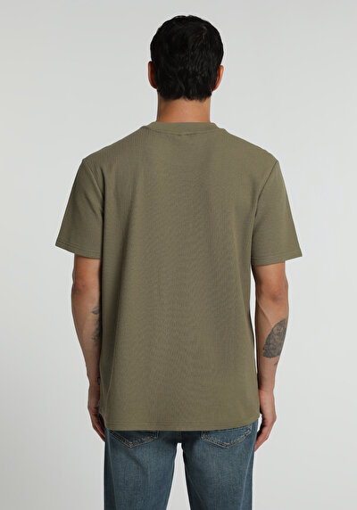 Image de T-shirt À Manches Courtes Vert Regular Fit Droit Homme