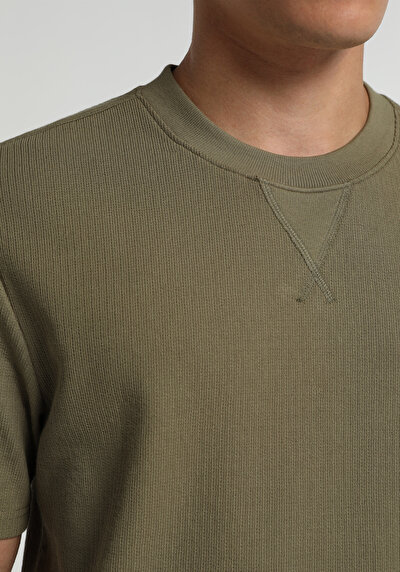 Image de T-shirt À Manches Courtes Vert Regular Fit Droit Homme