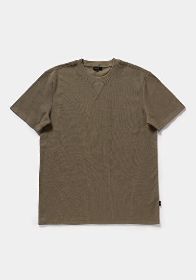 Image de T-shirt À Manches Courtes Vert Regular Fit Droit Homme