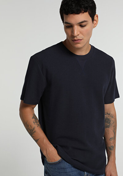 Image de T-shirt À Manches Courtes Marine Regular Fit Droit Homme